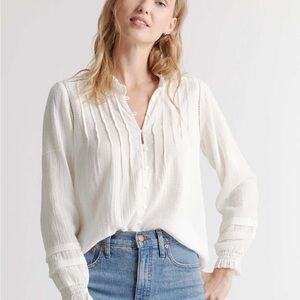 Quince White Blouse with Button Detail